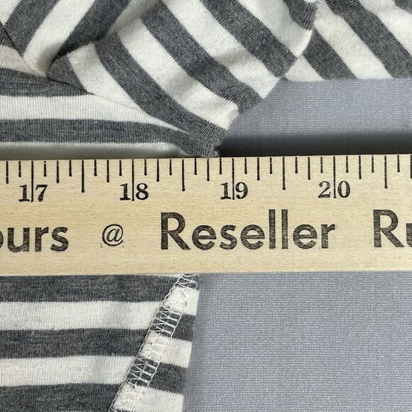 T by TALBOTS Long Sleeve Tee Women's LP Cream & Grey Stripe Basic Preppy Classic - Picture 11 of 16
